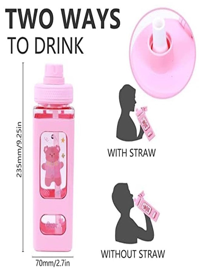 F4FIVE Kawaii Cute Water Bottle with Straw - 700ml Leakproof BPA-Free Bottle for Girls & Boys, Includes Straw,2D & 3D Stickers - Cute School Water Bottle (MULTICOLOUR) - Image 2